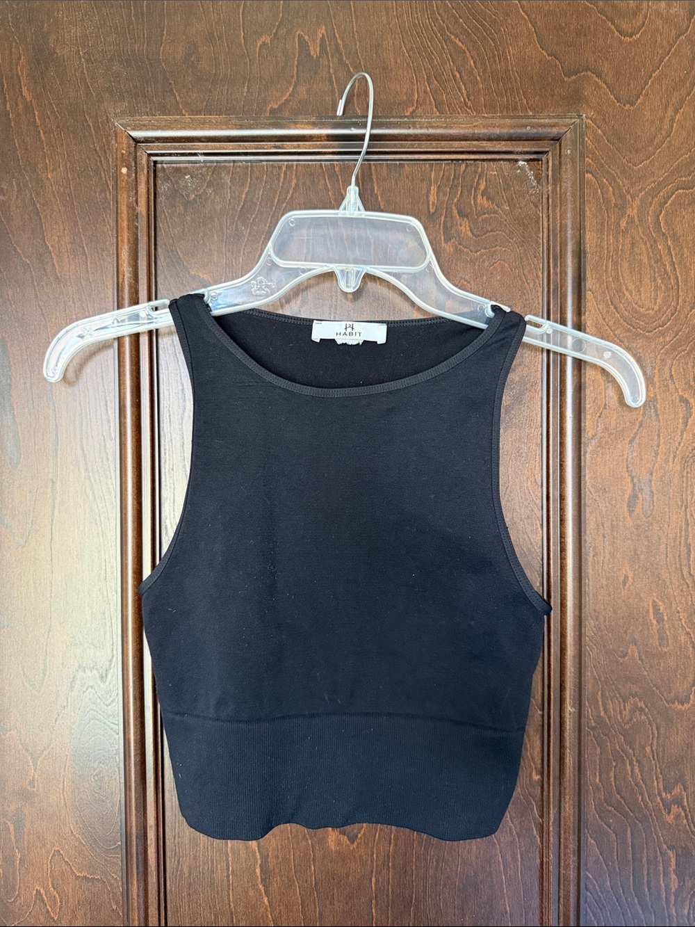 Habit Black Stretch Cropped Tank